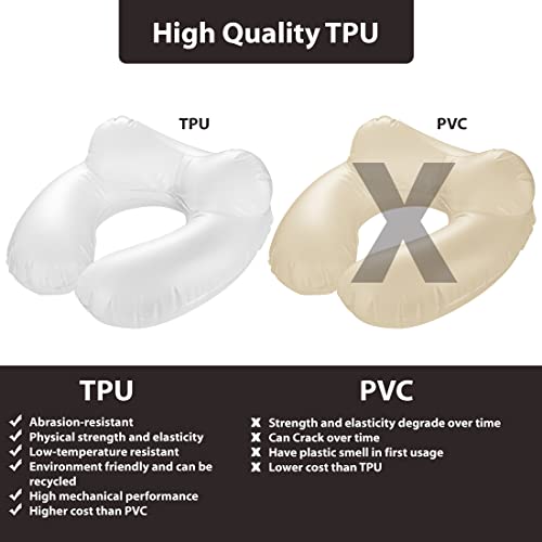 Inflatable Travel Neck Pillow: Extra-Soft, Cushion. for Airplanes, Trains, Cars, Portable Travel Accessory-with Carrying Pouch for Cell Phone and Passport Etc. (Black) (OW-103) Black