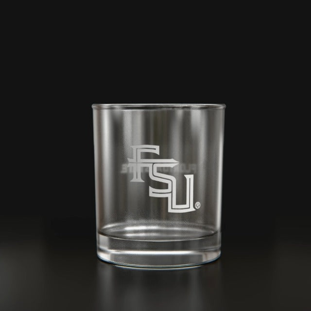 Greenline Goods Florida State University Seminoles Whiskey Glasses Set of 2, 10 oz Sand-Etched Rocks Glasses with School Logos – Officially Licensed Bourbon Glass Gift for Alumni & Fans
