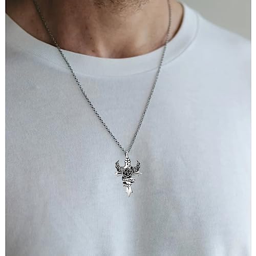 LSxAB In Loving Memory of Mom Dad Grandma Grandpa Cremation Urn Necklaces for Ashes Angel Wing Cross Family Memorial Keepsake Pendant to Hold Ashes Uncle