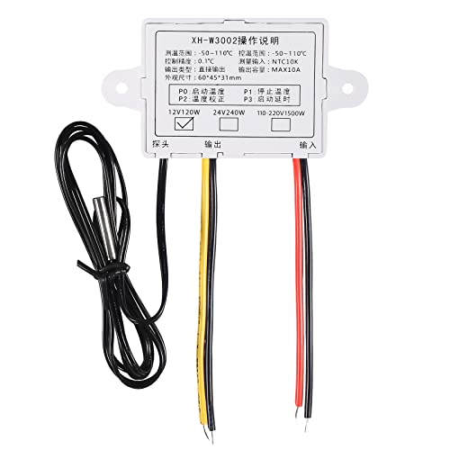 AEDIKO XH-W3002 digital temperature controller module with LED display, 12V thermostat relay for heating and cooling