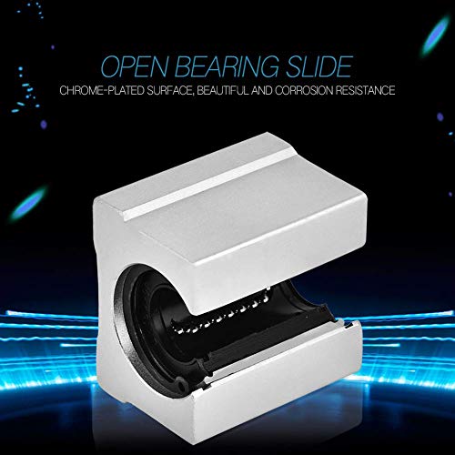 4Pcs SBR16UU Aluminum Linear Ball Bearing Slide Block Units 16mm Open Linear Motion Bearing Block Linear Rail Bearing Block for CNC