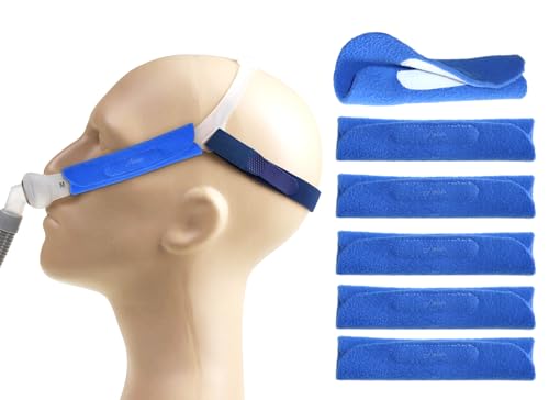 AVEEN 6 Pack CPAP Belt Pads - Soft Fleece Headband Covers for CPAP Masks - Washable and Skin Friendly