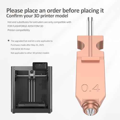 4 Pcs Hotend Kit with Silicone Cover 0.25mm 0.4mm 0.6mm 0.8mm Quick-Swap Nozzle 3D Printer Assembled Extruder Kits for FLASHFORGE AD5X ﻿ (4 Pcs) 4Pcs 0.25/0.4/0.6/0.8mm