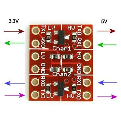 2 Channel IIC I2C Logic Level Converter Bi-directional Conversion Bidirectional Module 3.3V to 5V Switch Pack of 5