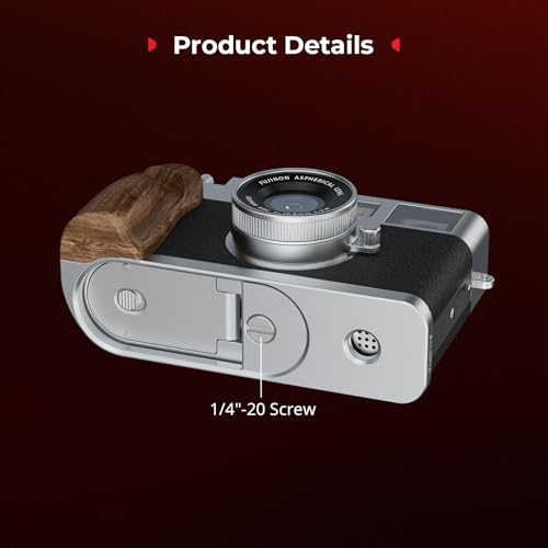 SMALLRIG X Half Wooden L-Shaped Mount Plate for FUJIFILM, L Plate with Ergonomic Wood Side Handle, Includes Hot Shoe Cover (Silver) - 5223 Silver
