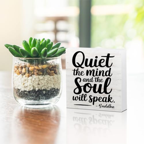 Zen Decor, Meditation Accessories Wood Box Sign, Spiritual Decorations Soul