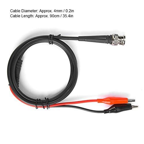 [Australia - AusPower] - 27 inch Length Generator Test Line Cable,0.12in / 4mm Diameter Channel Arbitrary Waveform Function Generator BNC Coaxial Cable, Red and Black Clip Test Cable Probe Leads 