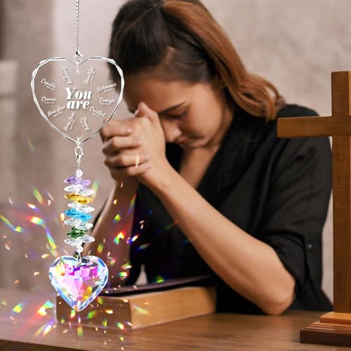 Christian Gifts for Women Men, Bible Verse Crystal Suncatcher Indoor Window Christian 2