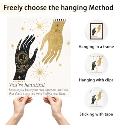 CRAFTYMELODY Boho Witchcraft Art Prints Gothic Witchy Wall Decor Inspirational Positive Quote Art Home Awareness Artworks for Therapy Office Living Room Bedroom Home Decoration 11x13.8 Inch Unframed