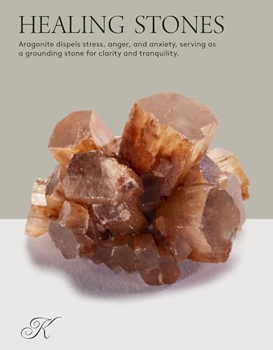KALIFANO Natural Aragonite Cluster - High Energy Reiki Crystal Star Aragonito with Healing Properties - Information Card Included (Family Owned and Operated)