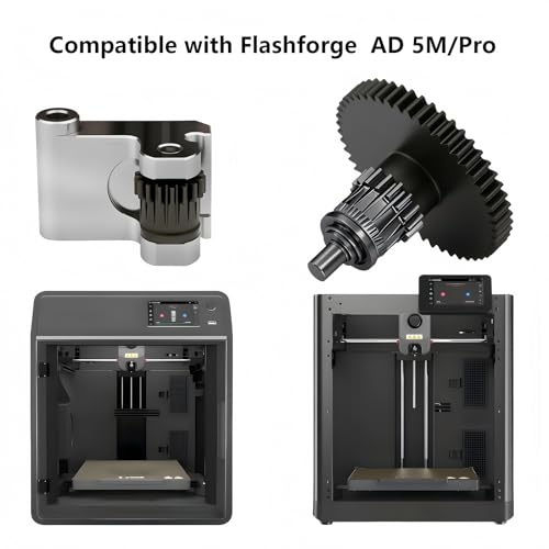 Hardened Steel Extruder Gear Kit for Adventurer 5M, 3D Printer DLC Nano Coating Hardened Steel Extruder Dual Gear Aluminum Handle for Adventurer 5M Pro
