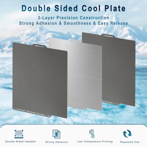 Cool Plate 3D Printer Platform 257 x 257 mm Grey for Bambulab X1, X1C, X1E, P1P, P1S, P2S, A1