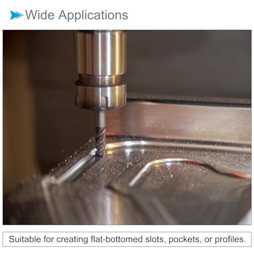 End Mill Set Four Edges 2.5 mm x 8 mm Cutting 4 mm Shaft AlTiN Coated P05 Carbide 4 Flutes CNC Router Bits - (Application: for Milling Stainless Steel Hardened Steel) Pack of 2 | CNC Router-Bits, AlTiN Beschichtet, P05 Karbid, 4 Flöten, Für Fräsen Edel...