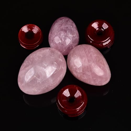 AMOYSTONE Natural Rose Quartz Decorative Egg, Extra Large Healing Stone, Irregular Crystal Carving for Home Decor & Reiki, 4-4.2", Collection & Gift 2X-Large Pink