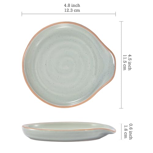 Bico Light Sage Green Spoon Rest Set, Set of 2, Microwave and Dishwasher Safe, for Kitchen Counter, Stove Top, Coffee Table
