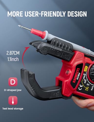 KAIWEETS Current Clamp AC DC, Current Meter True-RMS 4000 Count, Clamp Ammeter Torch Backlight for Measuring AC/DC Voltage Current Temperature Continuity Diode NCV, KC604