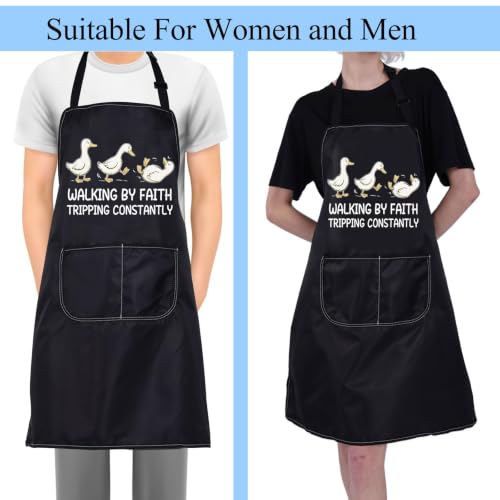 BNQL Christian Apron Religious Gifts Walking By Faith Gifts Tripping Constantly Silly Goose Gift Faith Gift Christian Goose Apron
