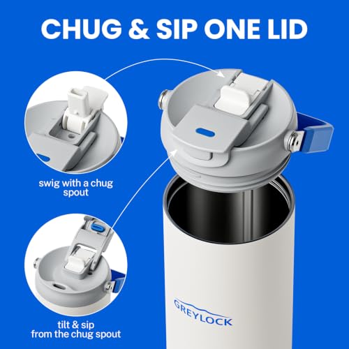 40 oz Insulated Tumbler with Top Handle, 2-in-1 Flip Straw & Spout Lid White 40.0 ounces