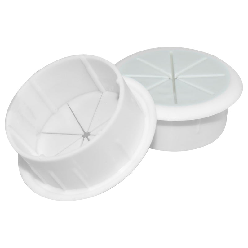 [Australia - AusPower] - 2Pcs Flexible Desk Grommet, HONSNkS 2 Inch Cable Cord Hole Plug Wire Hole Cover for Desktop Equipment Wiring Management and Protection (White) White 