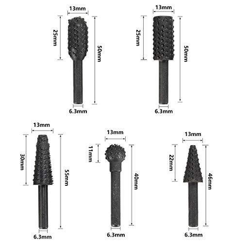 10 Pieces 3 mm Shank Rotary Burr + 5 Pieces 6 mm Shank Rasp Cutter Wood Milling Cutter | Saipor HSS Milling Cutter Set Wood Compatible with Dremel Multifunctional Tool, Suitable for Drill