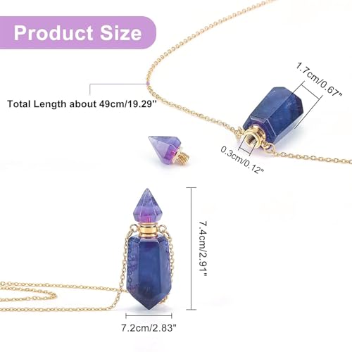 Cremation Jewelry Urn Necklaces for Ashes for Women Men, Natural Crystal Stone Memorial Keepsake Pendant Urn Locket for Human Ashes Holder Blue
