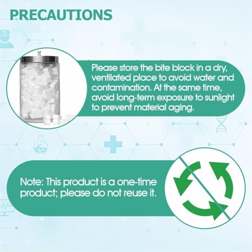 Pack of 100 Disposable Tooth Blocks - Mouth Recvicite Opener, Teeth Clamps Supporters for Children and Adults, EPP Foam Material