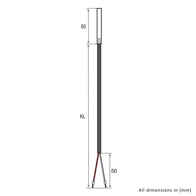 [Australia - AusPower] - iOVEO 035HP06202 - NTC 20kOhm Temperature Sensor with PVC Cable up to 105°C, Temperature Sensor, Sensor, Heating, NTC, 2 Metres 2 Meter Single 