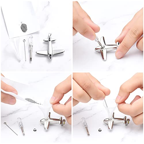 XSMZB Airplane Cremation Jewelry for Ashes Pendant Stainless Steel Memorial Urn Necklace for Human/Pet Keepsake Ashes Jewelry Silver