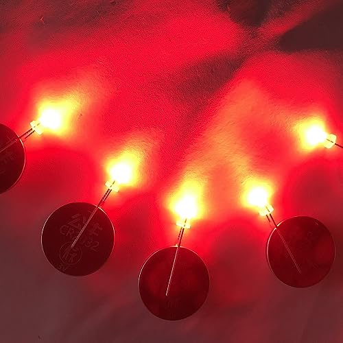 Pack of 120 3 mm LED Light Emitting Diodes, 2 Pin LED Diodes (Red, Pack of 120) | Extra bright 3 mm LED assortment kits, diffuse diodes set for science projects, DIY projects 3 mm, 120 pieces, red