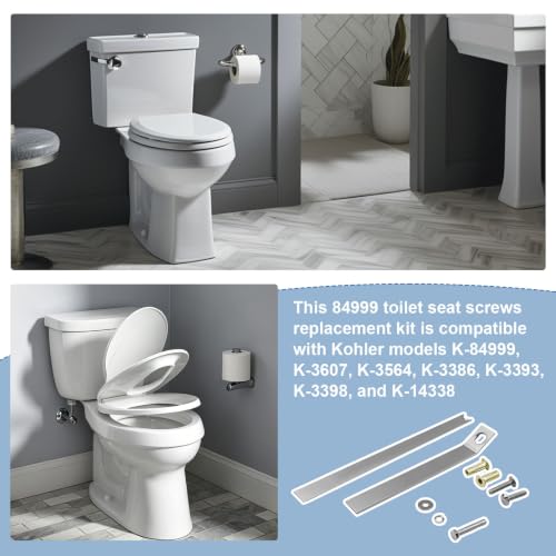 IUXLXHF toilet seat bolt anchor kit for Kohler 84999, replacement anchors and hardware