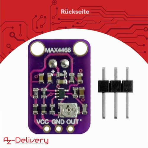 AZDelivery 5 x GY-MAX4466 Electret Microphone Amplifier, Microphone Amplifier Breakout Sensor MAX4466 Compatible with Arduino and Raspberry Pi Includes E-Book!