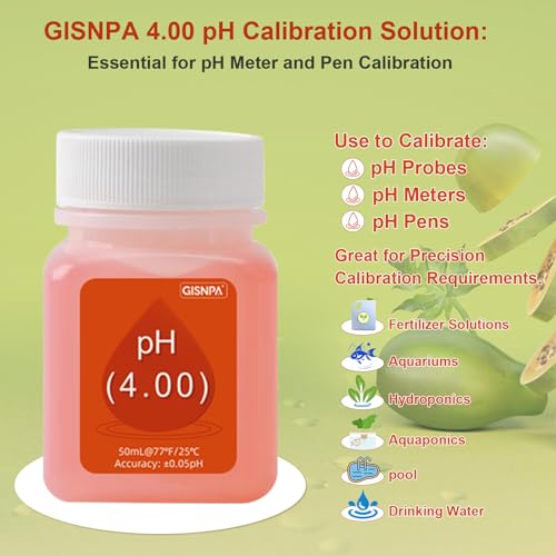 GISNPA pH calibration solution kit with 4.00, 7.00, 10.01 buffer and storage fluid bottles
