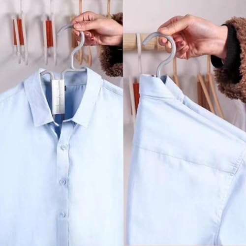 10pcs Grey Folding Hanger for Travel, Portable Lightweight Folding Hanger for Home Closets RV Closets Covert Space, 8.3 * 8.3in