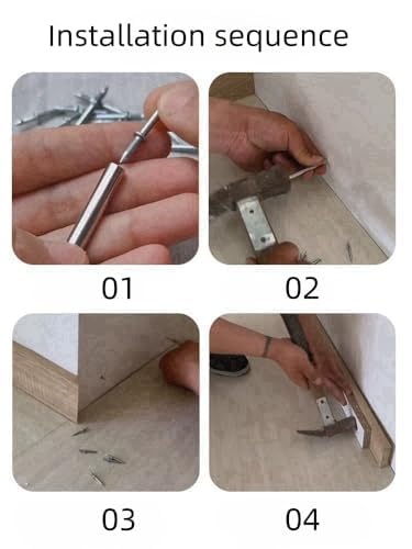 [Australia - AusPower] - 150pcs Double-Head Skirting Thread Seamless Nail, Non Marks Nail, Invisible Security Screw, Double Ended Baseboard Invisible Screw,Hidden Nail For Wood Veneer, With Specific Sleeve Tool (150) 150 