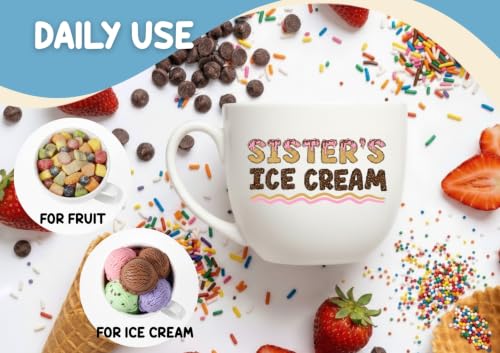 InnoBeta Sister Gifts, Gifts for Sister Ice Cream Bowl Scoop Shovel Spoon Set for Christmas, Birthday