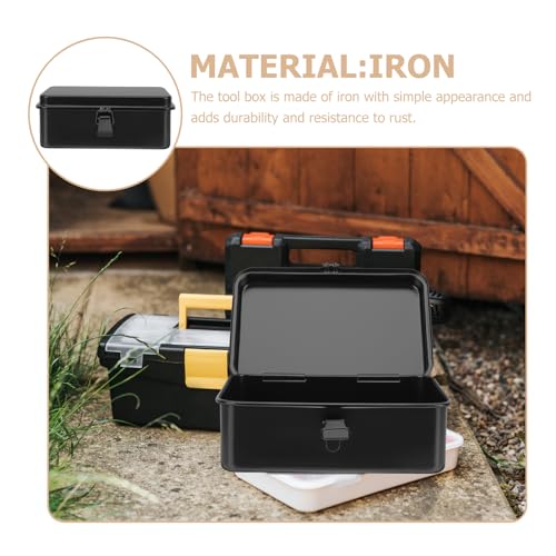 SEWACC small metal toolbox organizer for screwdrivers, screws, and small parts, portable hand-carry storage case
