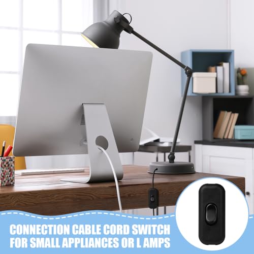 AXFEE Inline Switch, Pack of 2, Intermediate Switch, Cord Switch, Black | 250 V 6 A cable switch rocker switch, 2-wire and 3-core cables, cord switch for lamp small devices