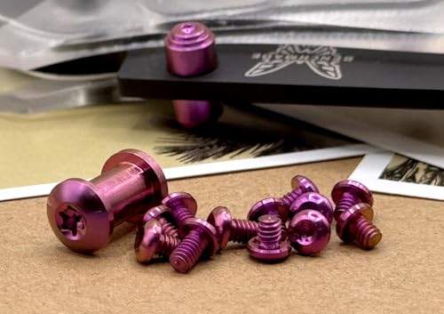 Purple titanium screw and pivot set for Benchmade 535 Bugout replacement hardware modification kit