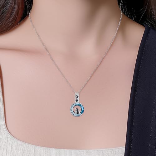 Cat Urn Necklace for Ashes Sterling Silver Cremation Necklace Memorial Keepsake Pendant Cremation Jewellery for Women Lost Loved