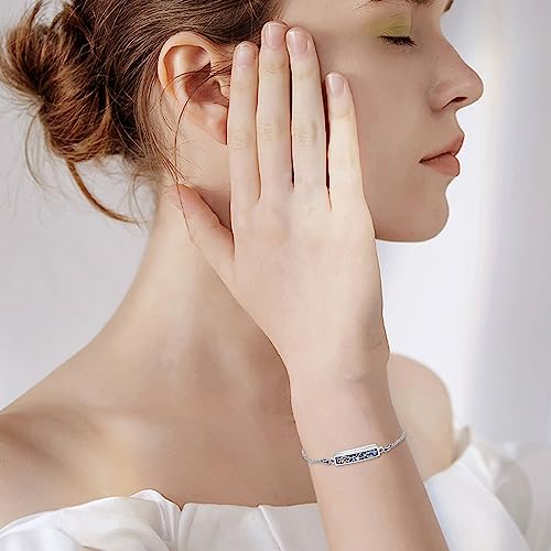 ONEFINITY Urn Bracelet for Ashes 925 Sterling Silver Abalone Shell Hummingbird/Dragonfly/Butterfly/Sunflower Cremation Jewelry for Ashes Keepsake Pendant Locket Bracelet for Women Mom Tree of Life