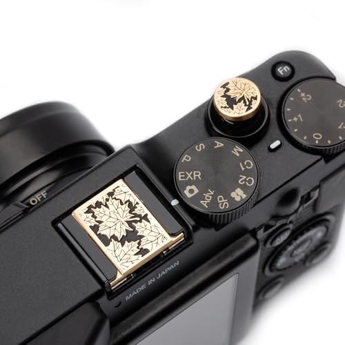 Leaf Camera hot Shoe Cover and Camera Shutter Button for Nikon zf for Fujifilm X-T5 X-T4 X-T3 X-T30 II X-T20 X100VI X100V X100 X-PRO3 X-PRO2 X-S20 X-S10 (Brass Leaf Set) Brass leaf set