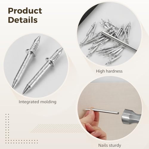 500 Pcs Double Headed Nails, Skirting Thread Seamless Nails with 5 Sleeves, Galvanized, No Trace Finish, Easy Installation, Ideal for Professional and Home Use