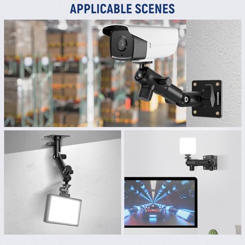 NEEWER 2.2 Inch Wall Ceiling Mount with Dual 360° Pan Base, 1/4" Ball Head, 10 Screws, Photography Studio Camera Wall Mount for Ring Video Light Strobe Flash Speedlite, Max Load 4.4lb/2kg, ST-WM3
