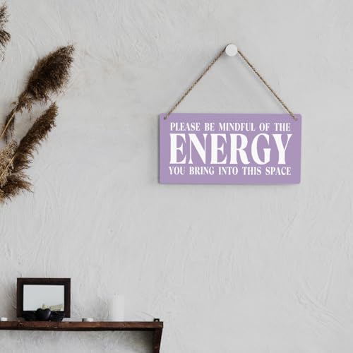 Purple Decor Spiritual Decor Meditation Room Decoration Wooden Wall Sign Energy-Purple
