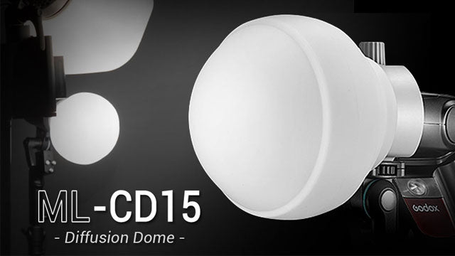 Godox ML-CD15 Diffusion Dome w/3 adapters, Flash Light Diffuser, Fit for Godox V1 Pro V1 AD100 Pro AD200Pro AD300Pro AD400Pro V860III V860II V850III TT685II TT600 TT600S AD200 ML60II Bi ML30 ML60, etc