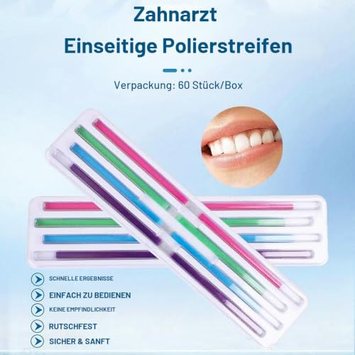 Tooth Sandpaper, 60 Pieces Dental Polishing Strips Set 4 x 150 mm File Emery Strips for Teeth Shaping, Smoothing and Polishing in Dental and Home Use