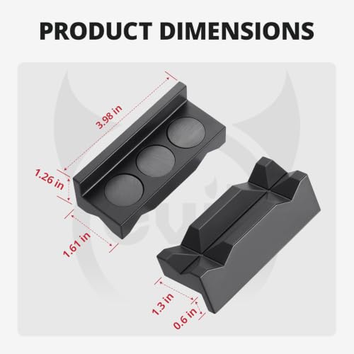 EVIL ENERGY 4-inch magnetic vise jaw pads for AN fittings, aluminum bench clamp protectors