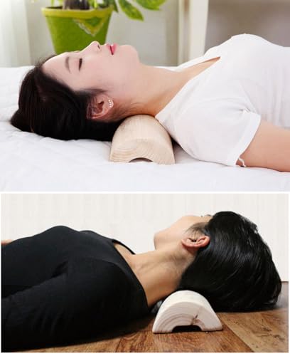 DEAD SKIN Wooden Pillow Hinoki Semicircular Pillow Made of Hinoki Cypress for Stiff Neck_11.8 inch x 2.16 inch