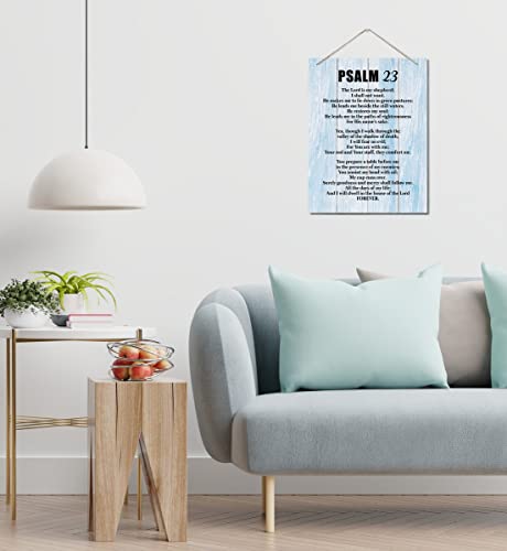 Inspirational Wood Art Signs, Psalms 23- The Lord is My Shepherd, Bible Verse Print, Hanging Printed Wall Plaque Wood Signs, Scripture for The Home or Office Decor, Christian Wall Decor 10 X 7.8 inch GP-Psalm 23