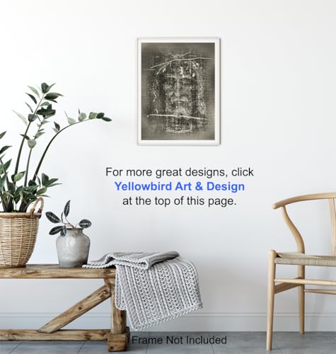 Jesus Wall Decor LARGE - 11x14 Jesus Christ Shroud of Turin Poster - Catholic Gifts - Christian Wall Decor - Religious Art - Priest Ordained Minister - Living Bedroom Home Decoration - spiritual Gift 11"L x 14"W Unframed